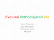 Research paper thumbnail of Pengantar Evaluasi Pembelajaran PAI