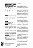 Research paper thumbnail of Identifying key factors affecting consumer purchase behavior in an online shopping context