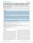 Research paper thumbnail of No Apparent Costs for Facultative Antibiotic Production by the Soil Bacterium Pseudomonas fluorescens Pf0-1