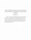 Research paper thumbnail of The Effect of High-Order Learning Games on Problem Solving Ability and Affect Toward Mathematics among College Remedial Pre-Calculus Students