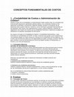 Research paper thumbnail of CONCEPTOS FUNDAMENTALES DE COSTOS