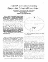 Research paper thumbnail of Fast PDA Synchronization Using Characteristic Polynomial InterpolationÝ