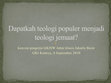 Research paper thumbnail of Dapatkah teologi populer menjadi teologi jemaat?