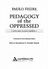 Research paper thumbnail of PEDAGOGY   OF THE OPPRESSED; 30TH ANNIVERSARY EDITION • PAULO FREIRE   