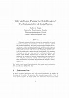 Research paper thumbnail of Why Do People Punish the Rule Breakers?: The Sustainability of Social Norms