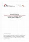 Research paper thumbnail of Legal Opinion: The Right to Property from a Human Rights Perspective