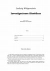 Research paper thumbnail of Investigaciones filosoficas Wittgenstein