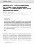 Research paper thumbnail of HAS ACTUARIAL AGING “SLOWED” OVER THE PAST 250 YEARS? A COMPARISON OF SMALL-SCALE SUBSISTENCE POPULATIONS AND EUROPEAN COHORTS