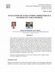 Research paper thumbnail of Evalution of self-curing admixture in a flowing fly ash concrete