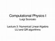 Research paper thumbnail of CCP - lect.03 - Numerical Linear Algebra (LU and QR)