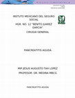 Research paper thumbnail of PANCREATITIS INSTUTO MEXICANO DEL SEGURO SOCIAL