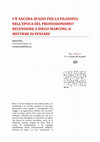 Research paper thumbnail of C'è ancora spazio per la filosofia nell'epoca del professionismo? Recensione a Diego Marconi, Il mestiere di pensare