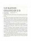 Research paper thumbnail of UJI KATION GOLONGAN II B