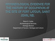 Research paper thumbnail of Archaeological Evidence for the History of Occupation at the Site of Fort LaTour, Saint John, NB.