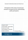 Research paper thumbnail of Development of the notion of moral panic towards a conceptual tool for understanding public participation