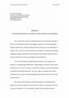 Research paper thumbnail of Abstract and Paper On the philosophical validity of the concept of the Sacred