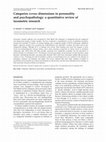 Research paper thumbnail of Categories versus dimensions in personality and psychopathology: A quantitative review of taxometric research