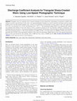 Research paper thumbnail of Discharge Coefficient Analysis for Triangular Sharp-Crested Weirs Using Low-Speed Photographic Technique