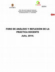 Research paper thumbnail of PROYECTO FORO DE EXPERIENCIAS DE PRÁCTICA DOCENTE (1)