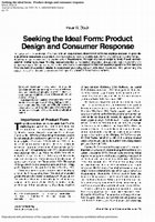 Research paper thumbnail of Seeking the ideal form: Product design and consumer response