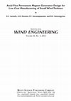 Research paper thumbnail of Axial Flux Permanent Magnet Generator Design for Low Cost Manufacturing of Small Wind 