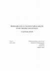 Research paper thumbnail of La valeur d'applicabilité d'une théorie linguistique - le participe présent