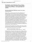 Research paper thumbnail of Review of Peter Kingsley, Ancient Philosophy, Mystery, and Magic: Empedocles and Pythagorean Tradition. Oxford: Oxford University Press, 1995.