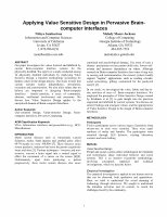 Research paper thumbnail of Applying Value Sensitive Design In Pervasive Brain-Computer Interfaces