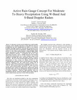 Research paper thumbnail of Active rain gauge concept for moderate to heavy precipitation using W-band and S-band Doppler radars