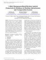 Research paper thumbnail of A risk management-based decision analysis framework for resilience in maritime infrastructure and transportation systems