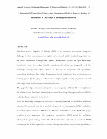 Research paper thumbnail of A Quantifiable Transcultural Knowledge Management Model to Improve Quality of Healthcare: A Case Study of the Kingdom of Bahrain