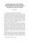 Research paper thumbnail of APARTARSE DE SANTO TOMÁS, PRINCIPALMENTE EN METAFÍSICA, NO SERÁ SIN GRAVES DAÑOS