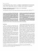 Research paper thumbnail of Low frequency of p53 and k-ras codon 12 mutations in non-small cell lung carcinoma (NSCLC) tumors and surgical margins