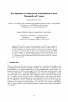 Research paper thumbnail of Performance Evaluation of Multibiometric Face Recognition Systems