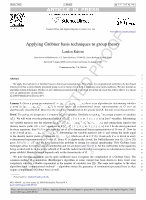 Research paper thumbnail of Applying Gröbner basis techniques to group theory