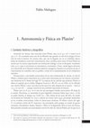 Research paper thumbnail of Astronomía y física en Platón