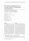 Research paper thumbnail of Procesos Cognitivos de la  Creatividad en Estudiantes  Universitarios