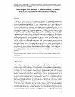 Research paper thumbnail of The therapist user interface of a virtual reality exposure therapy system in the treatment of fear of flying