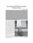 Research paper thumbnail of The Challenges and Promise of Inclusive Tourism in Nepal