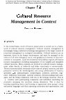 Research paper thumbnail of Cultural Resource management in context (2000)