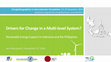 Research paper thumbnail of Drivers for Change in a Multi-level System? Renewable Energy Support in Indonesia and the Philippines