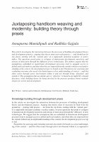 Research paper thumbnail of Juxtaposing handloom weaving and  modernity: Making the case for building theory situated in praxis.