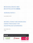 Research paper thumbnail of Beyond Literacy and Knowledge: Energy Proficiency for Decentralised Governance