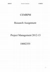 Research paper thumbnail of  Project Management 2012-13