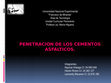 Research paper thumbnail of PENETRACIÓN DE LOS CEMENTOS ASFALTICOS