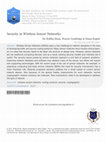 Research paper thumbnail of Security in Wireless Sensor Networks Security in Wireless Sensor Networks Security in Wireless Sensor Networks