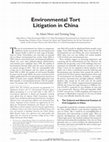 Research paper thumbnail of Environmental Tort Litigation in China