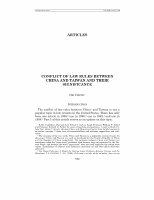 Research paper thumbnail of Conflict of Law Rules between China and Taiwan and Their Significance