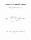 Research paper thumbnail of Tecnicas de investigación juridicas