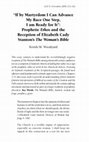 Research paper thumbnail of “If By Martyrdom I Can Advance My Race One Step, I Am Ready for It":  Divine Ethos and the Reception of Elizabeth Cady Stanton's The Woman's Bible